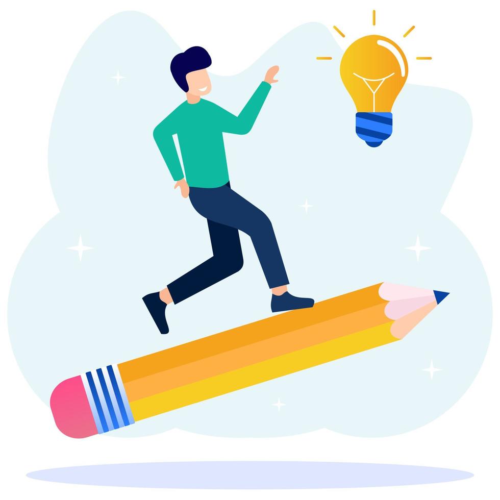 Illustration vector graphic cartoon character of inspiration