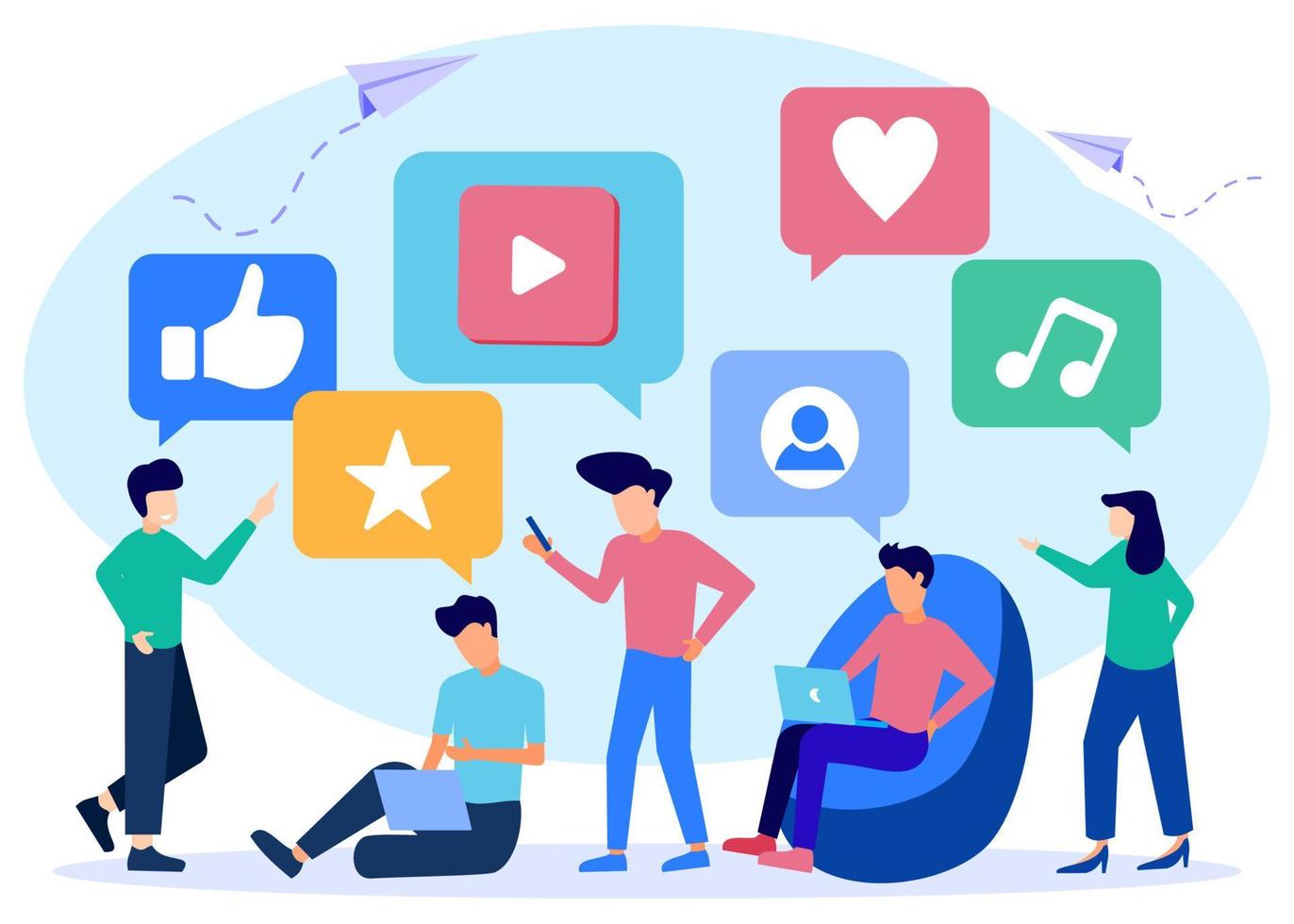 Illustration vector graphic cartoon character of social media