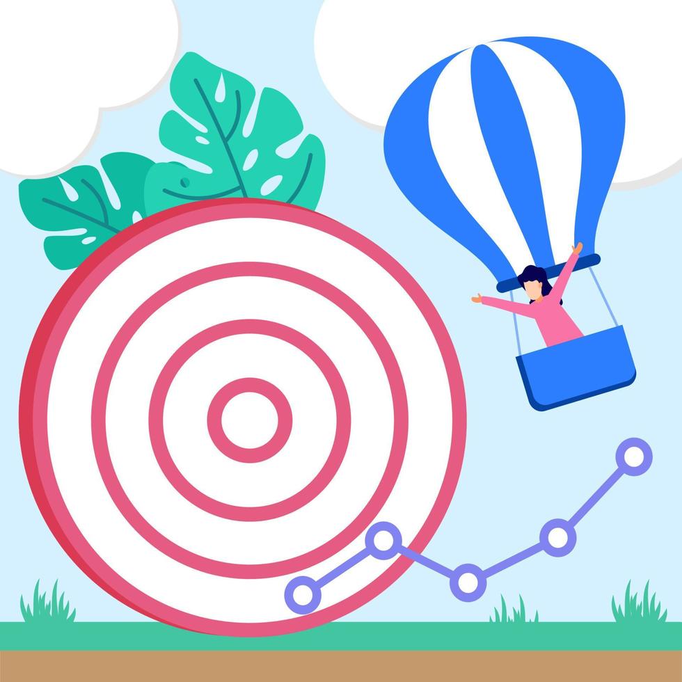 Illustration vector graphic cartoon character of business target