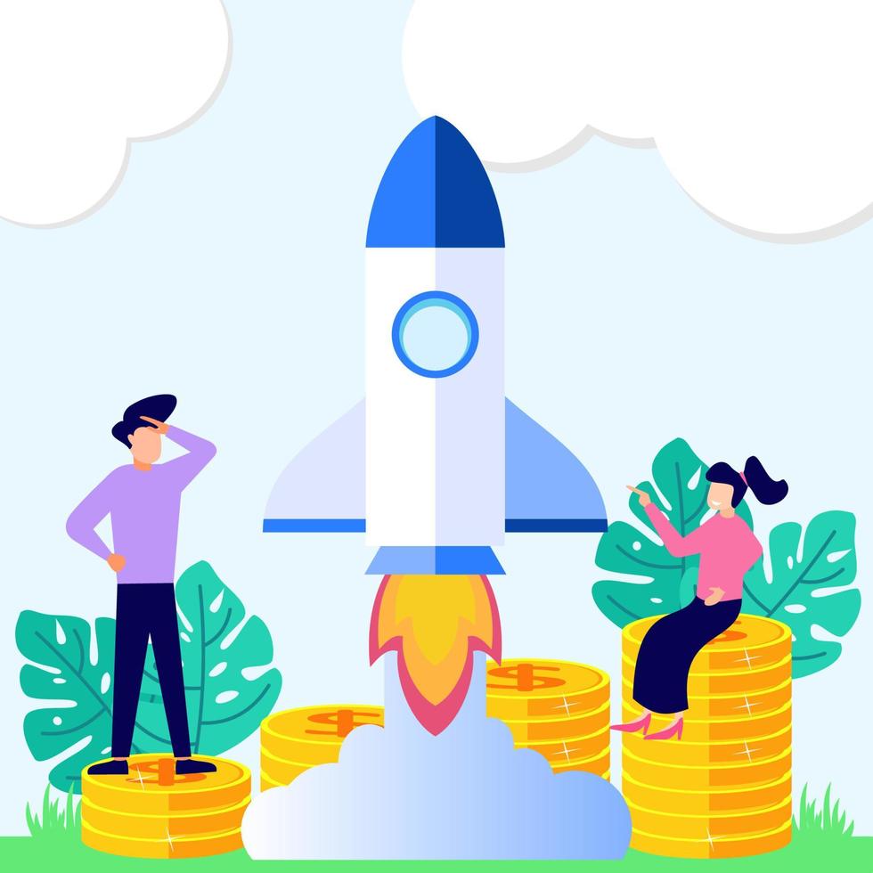 Illustration vector graphic cartoon character of business start up