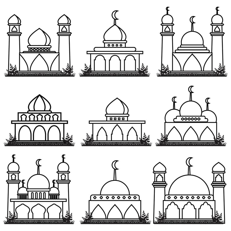 Illustration vector graphic cartoon character of mosque icon