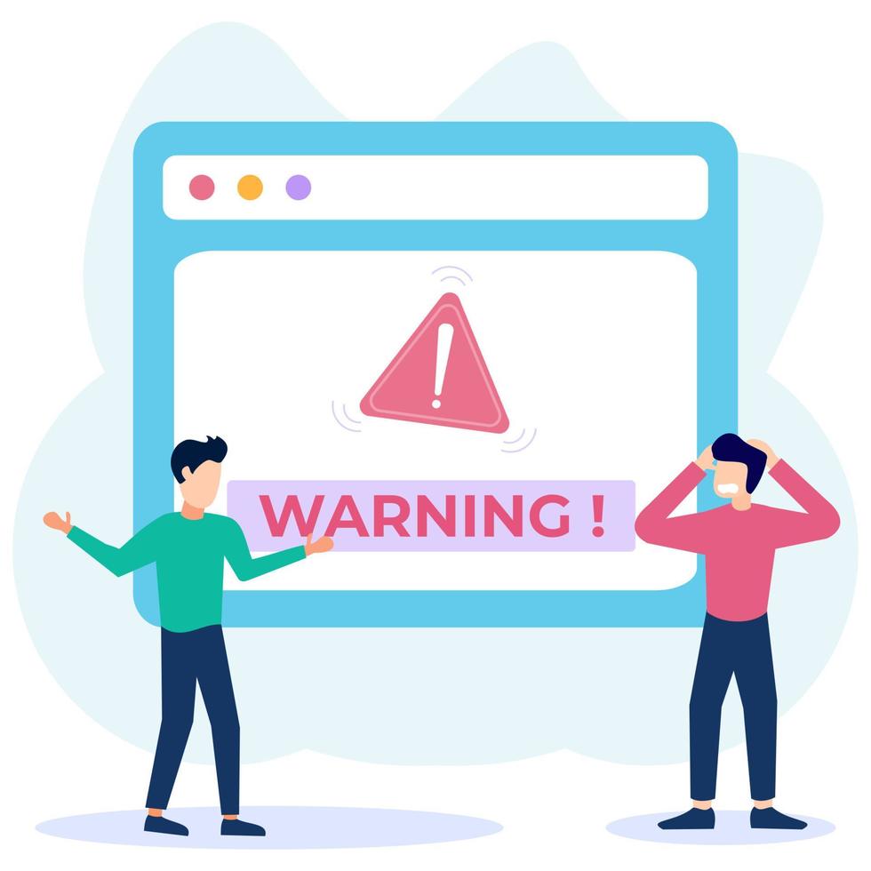 Illustration vector graphic cartoon character of warning