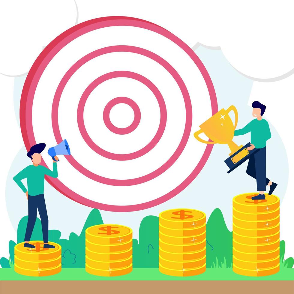 Illustration vector graphic cartoon character of business target