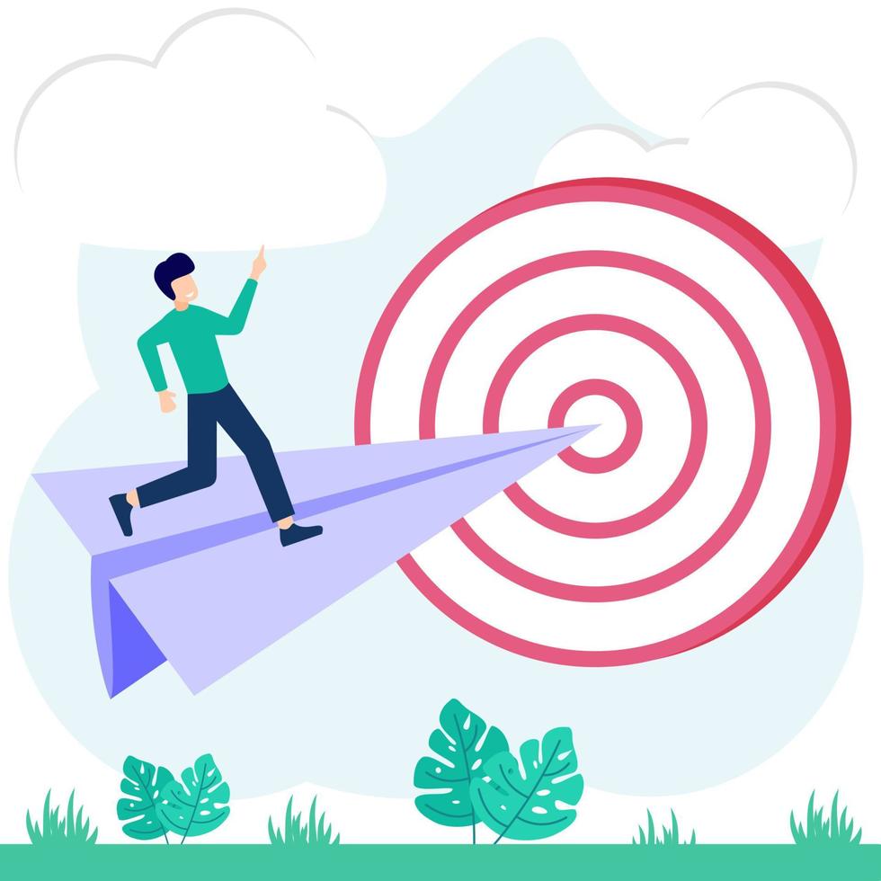 Illustration vector graphic cartoon character of business target