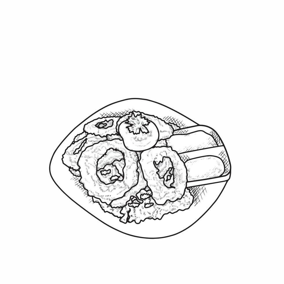 Illustration of onion ring vector