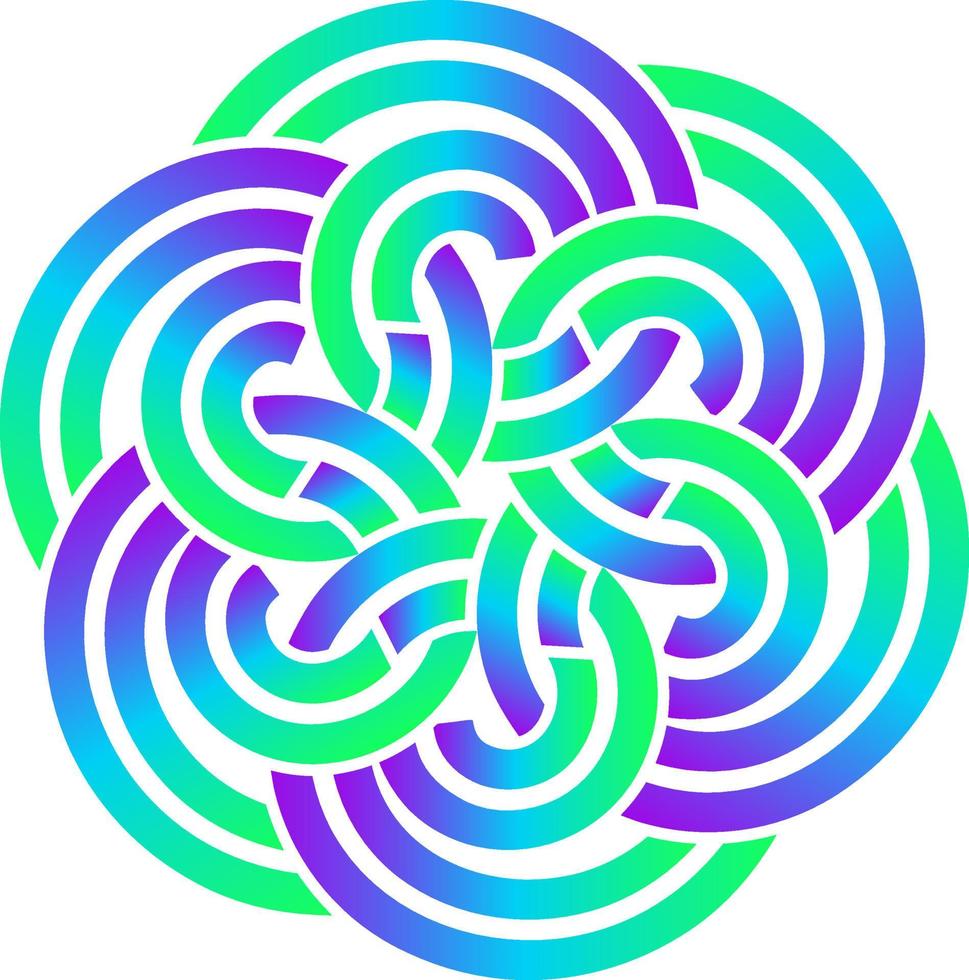 Design round logo element. Abstract wave vector template set. Chinese knots icon.