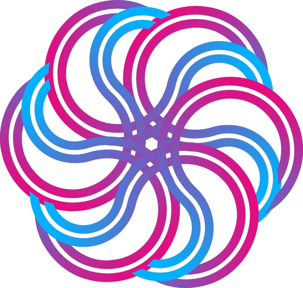Design round logo element. Abstract wave vector template set. Chinese knots icon.