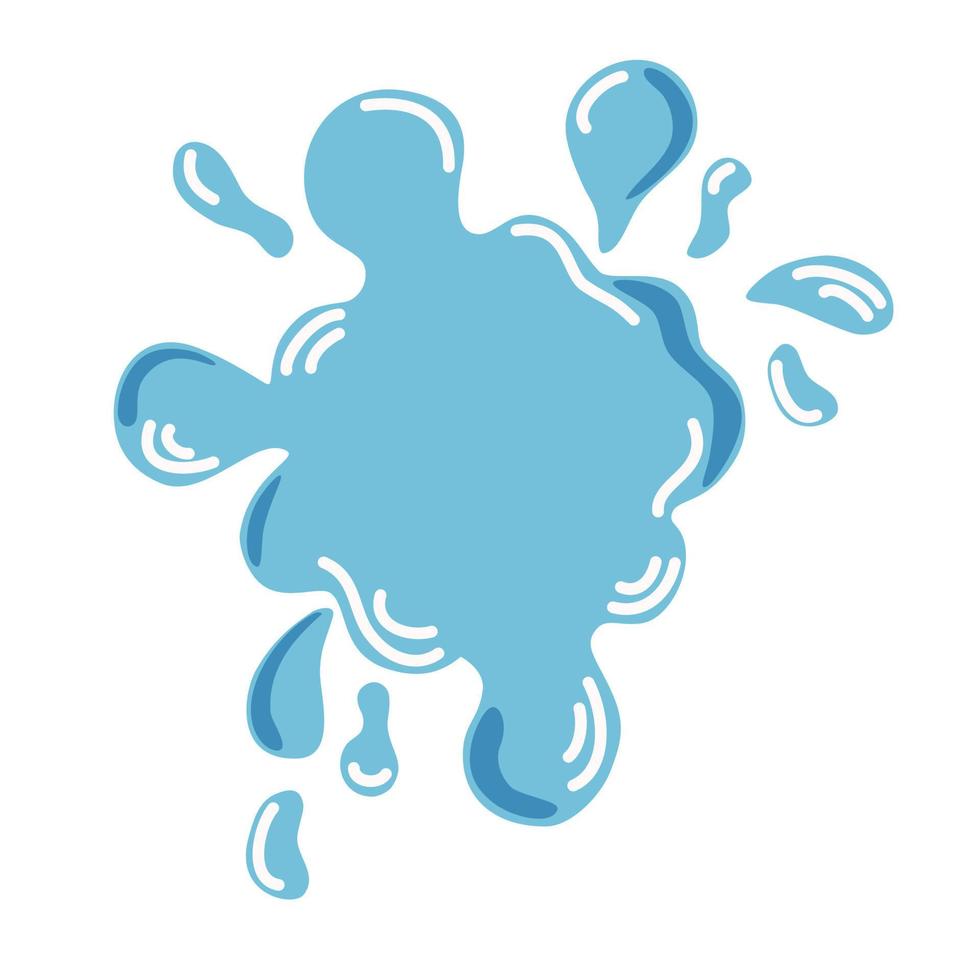 Water. Water Drops. Flowing drops, waves, tears, splashes, splashes of nature. Dripping liquid. Water spill. Sea summer moisture, freshness. Vector cartoon illustration