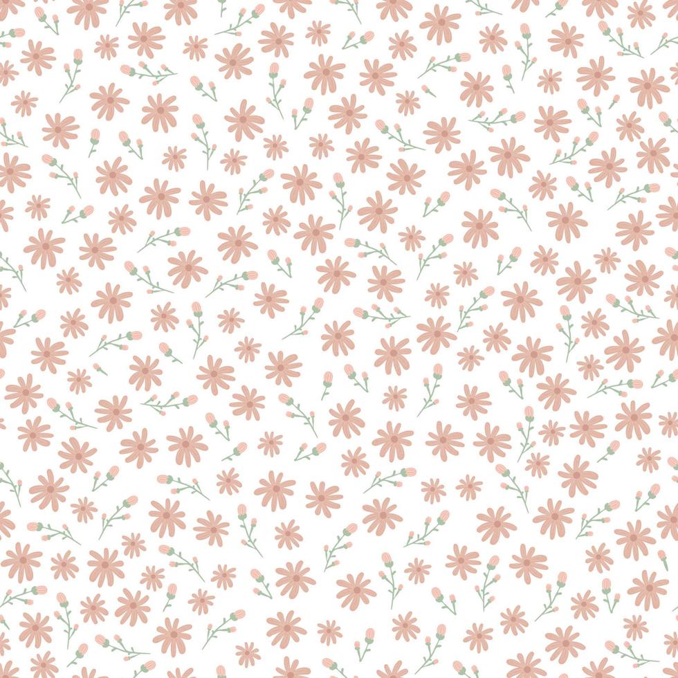 patrones sin fisuras florales. Flores lindas. estampado con pequeñas flores rosas. impresión ditsy. lindo fondo de primavera. plantilla elegante para impresoras de moda vector