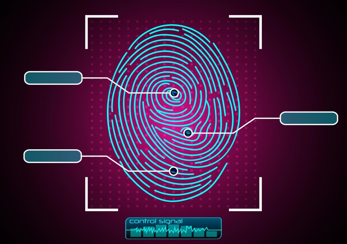 sistema de identificación de escaneo de huellas dactilares vector