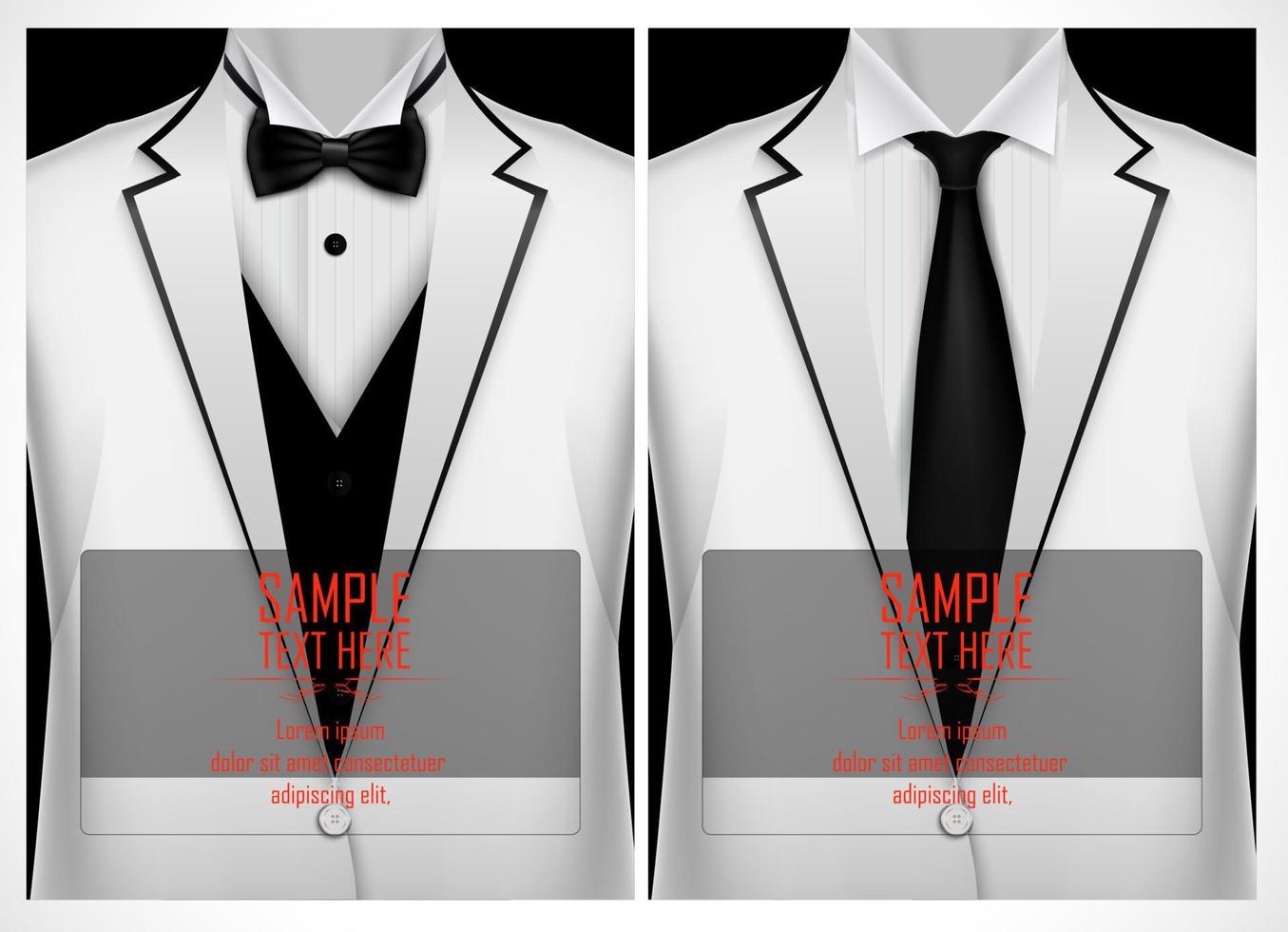 Set of business card templates with white jacket vector