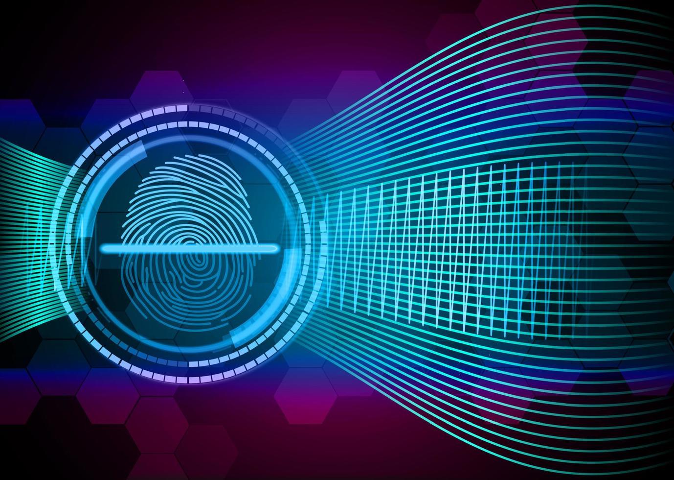 Fingerprint with concept abstract technology background vector