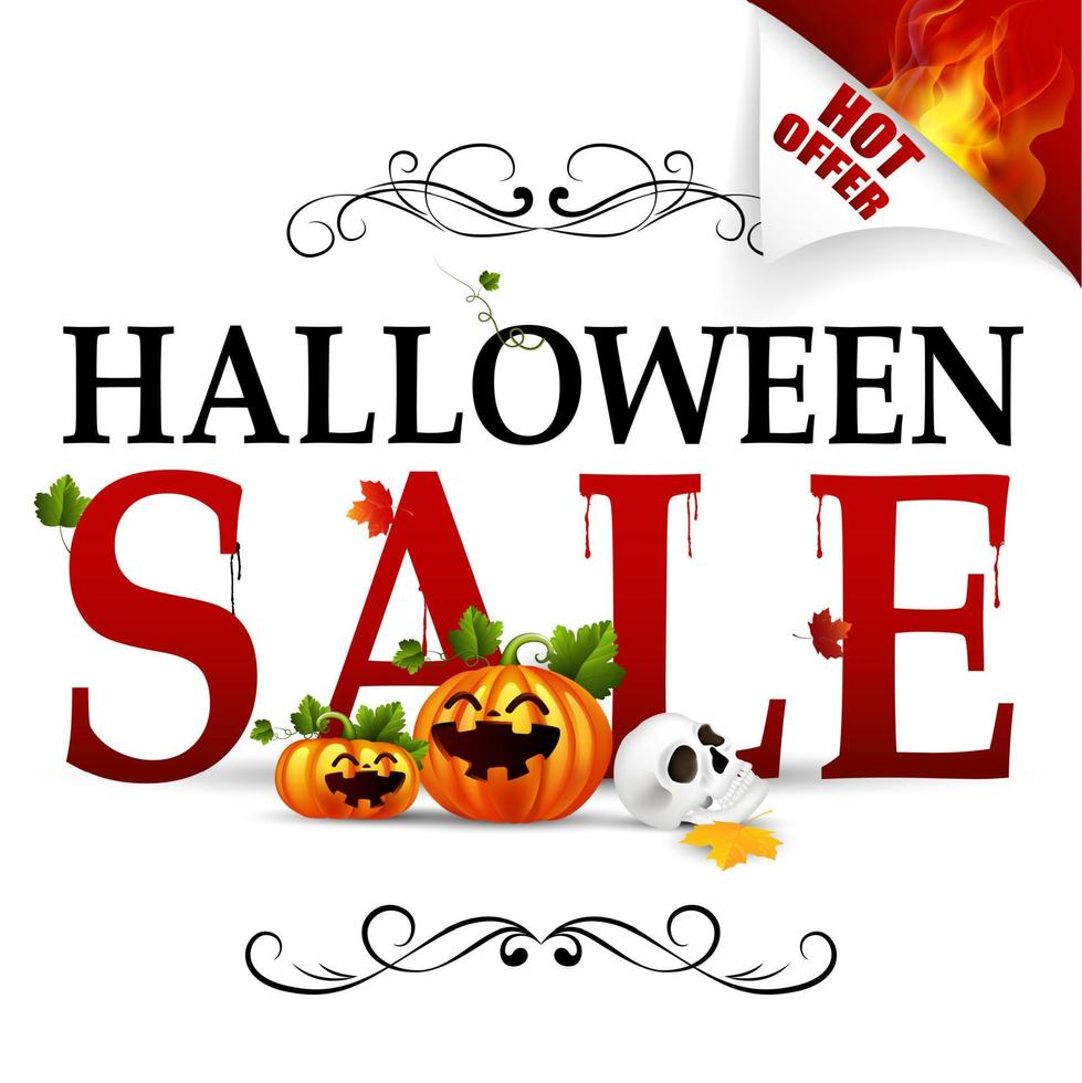 Halloween sale hot offer .Vector illustration vector