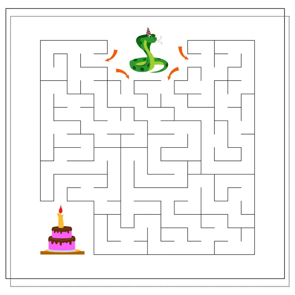 maze for children, guide the snake through the maze vector
