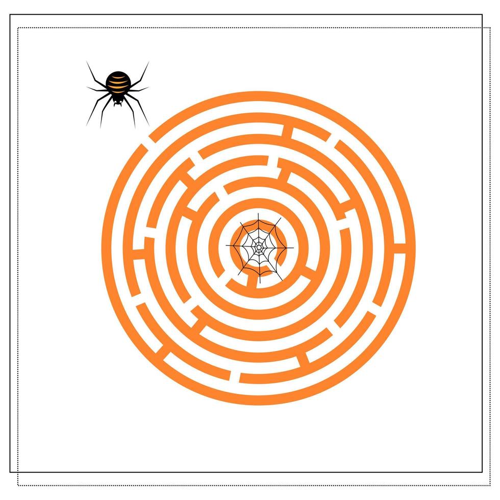 game for kids go through the maze, spider and spider web vector