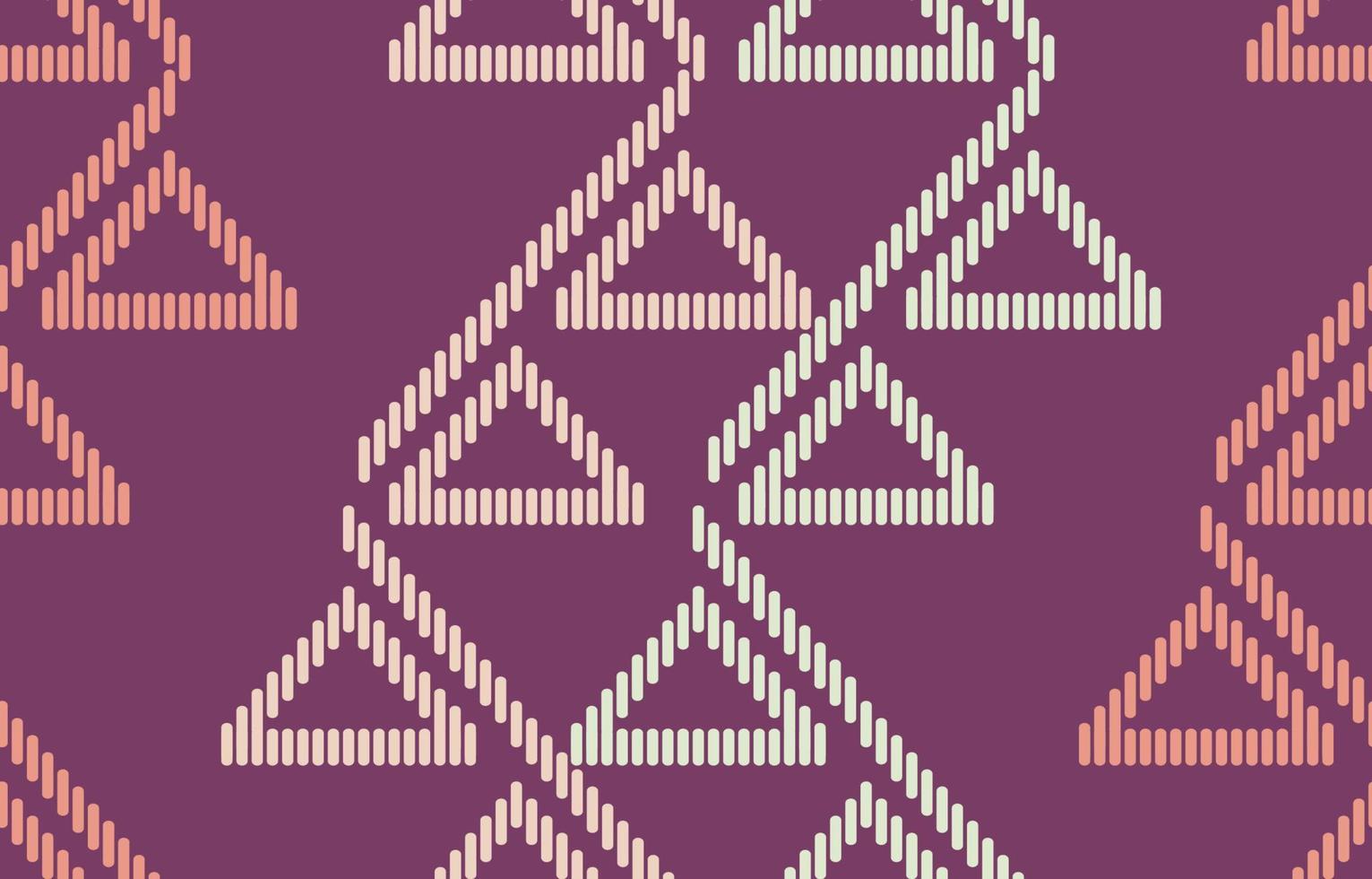 arte abstracto priétnico azteca ikat. púrpura el patrón de chevron de triángulo de motivo sin costuras en tribal, bordado popular navajo y estilo mexicano. estampado de adornos de arte geométrico.diseño para alfombras, textiles. vector