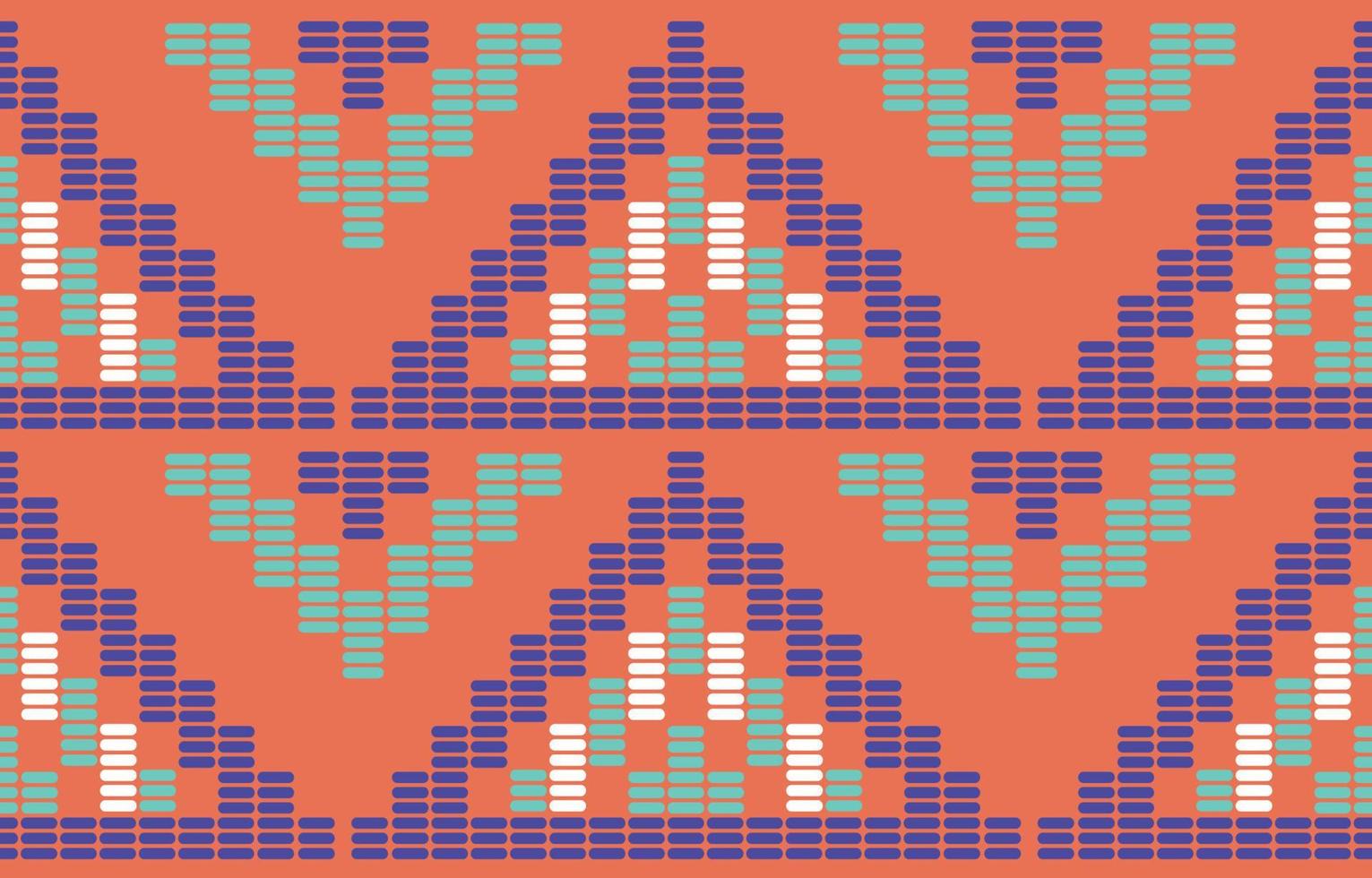 arte abstracto étnico azteca ikat. motivo transparente triángulo chevron rosa patrón en tribal, bordado folclórico navajo y estilo mexicano. estampado de adornos de arte geométrico. diseño para alfombras, papel tapiz, textiles. vector