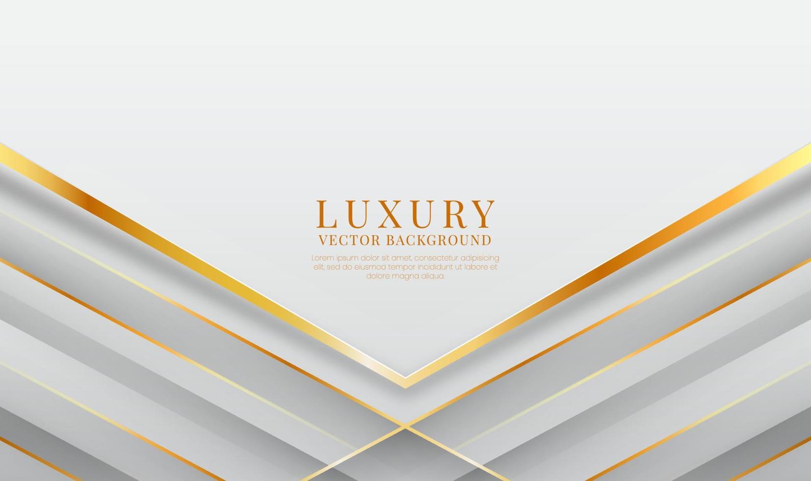 3D white luxury abstract background overlap layers on bright space with golden stripes effect decoration. Graphic design element future style concept for flyer, banner, brochure cover, or landing page vector