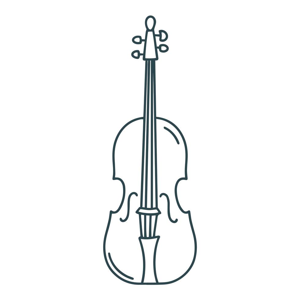 Violin doodle yatil isolated vector illustration