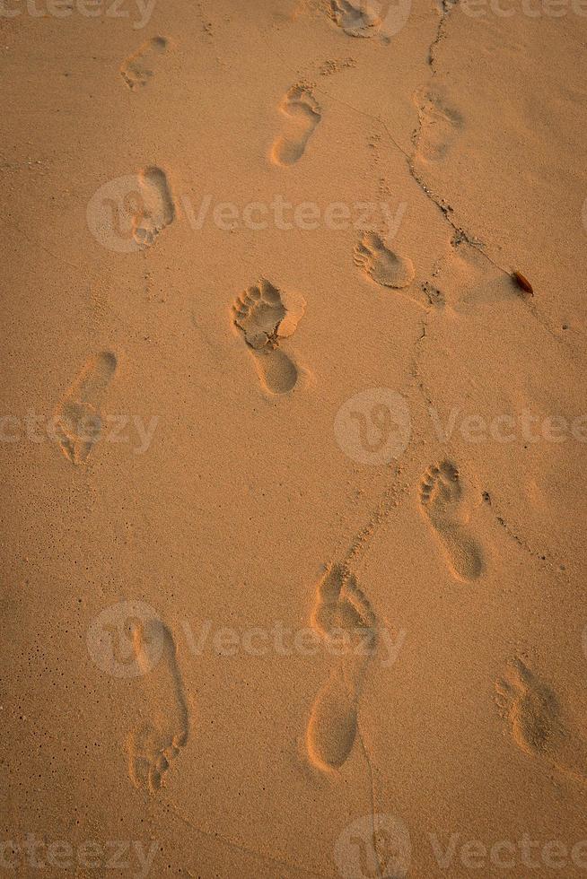 Footprints on the sand photo