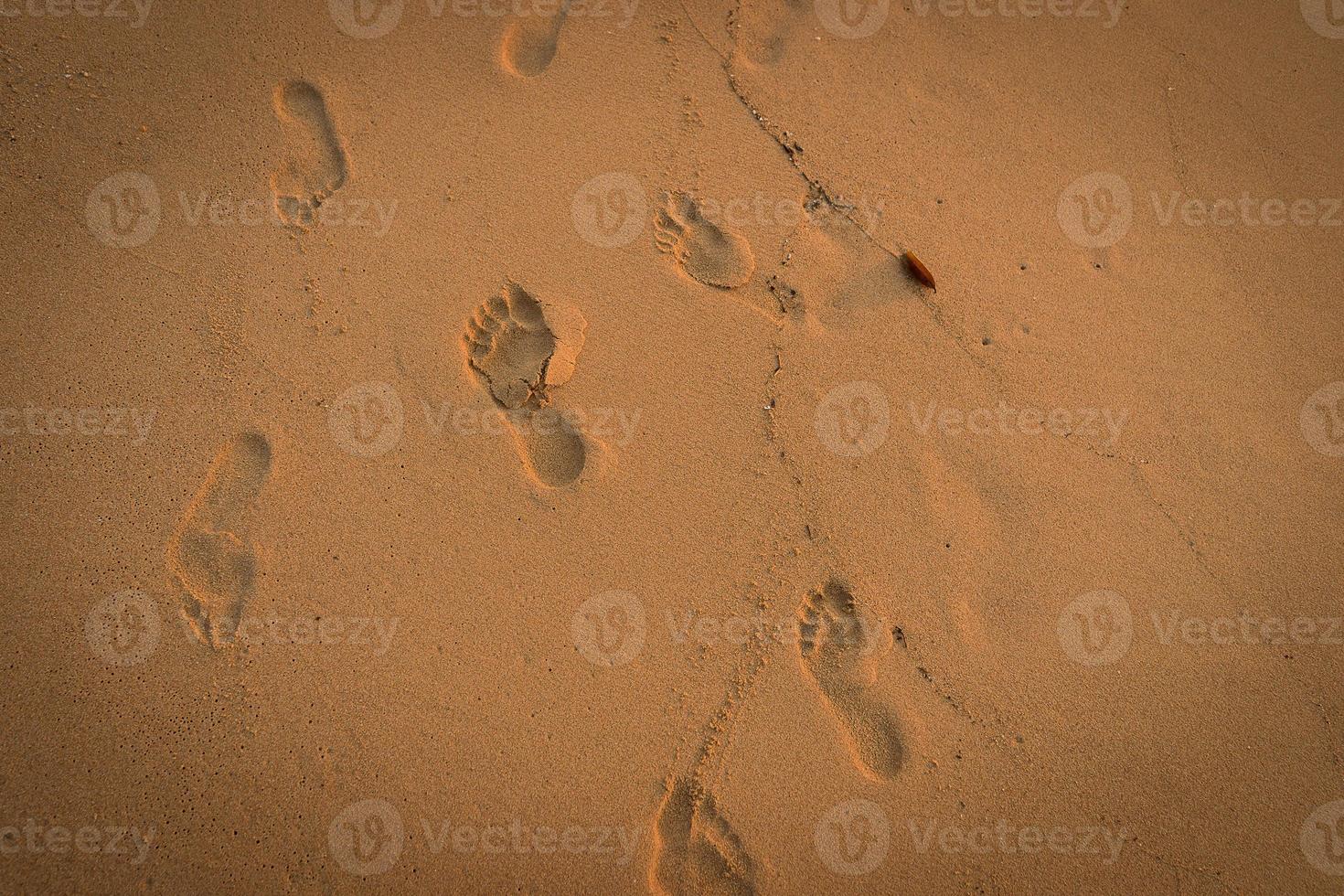 Footprints on the sand photo