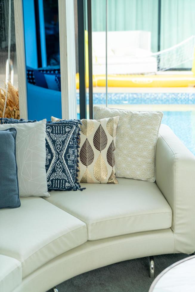 pillows decoration on sofa photo