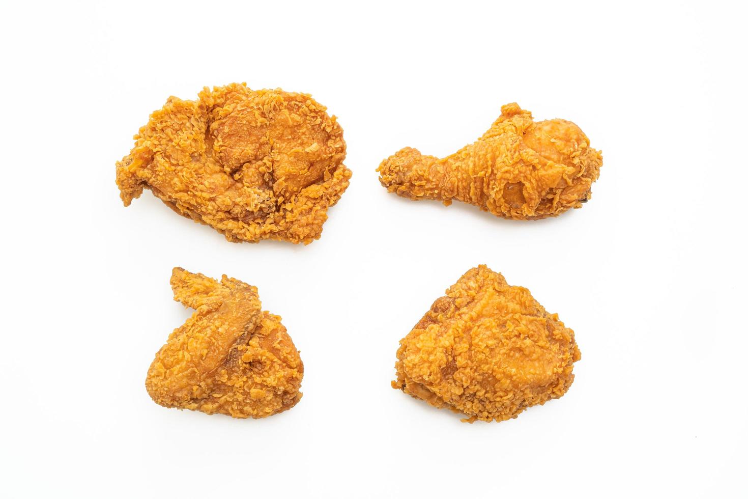 fried chicken on white background photo