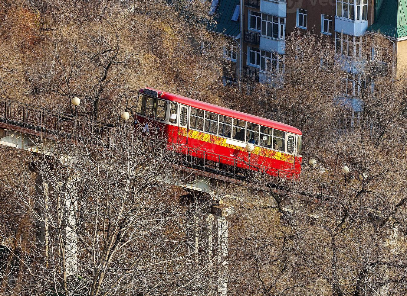 funicular utilizado para subir y bajar foto