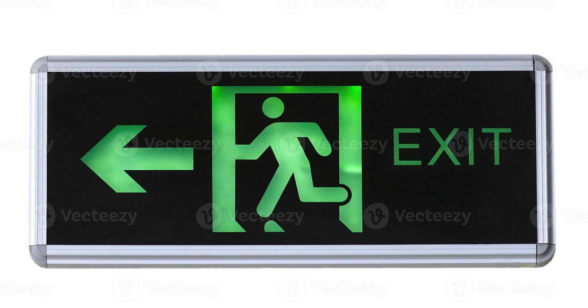 green emergency exit sign photo