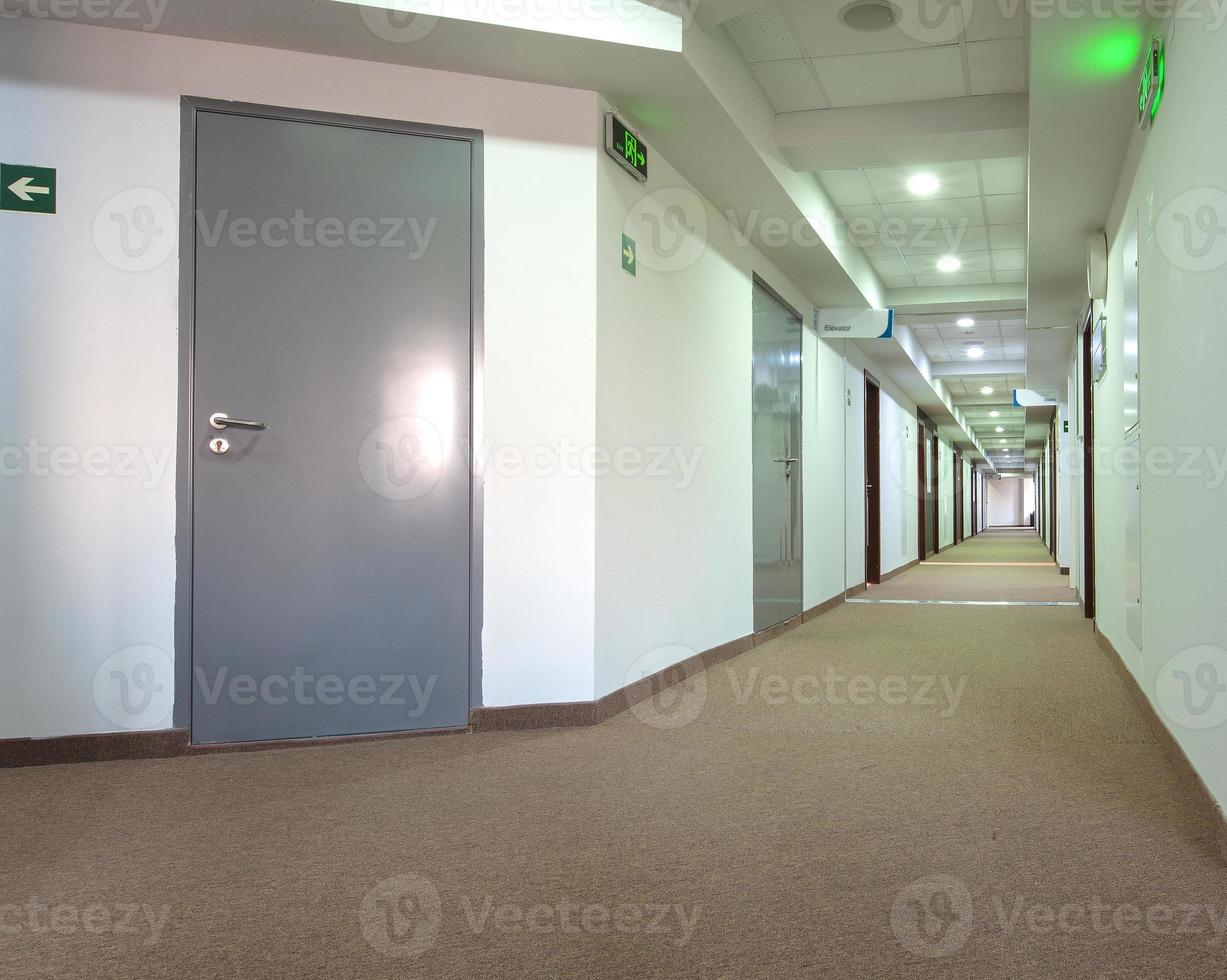 The corridor in the modern hotel building photo