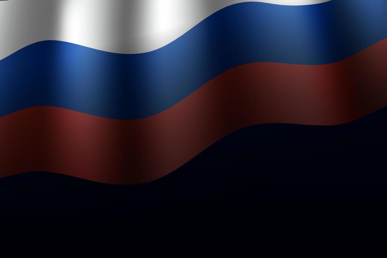 ondeando la bandera de rusia con banner degradado. símbolo de la nación rusa. signo de país de rusia. plantilla realista para póster. ilustración vectorial vector