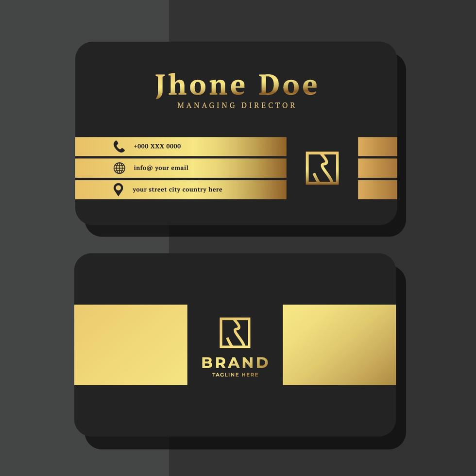 Elegant And Creative Gold Black Business Card vector