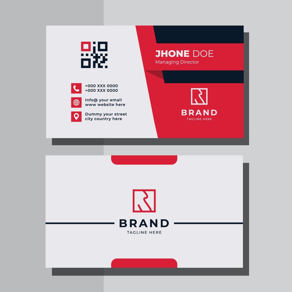 Professional Red And White Business Card vector