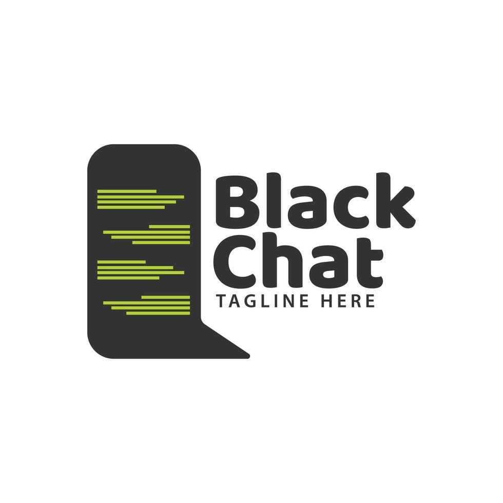 Black Phone Chat simple elegant logo design template vector