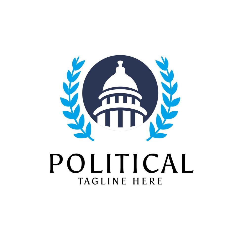 diseño del logotipo del capitolio político vector