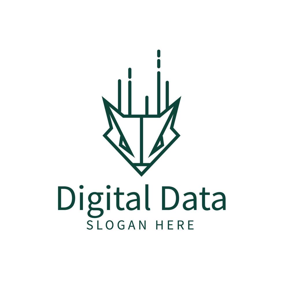 diseño del logotipo de seguridad del sistema de datos digitales vector