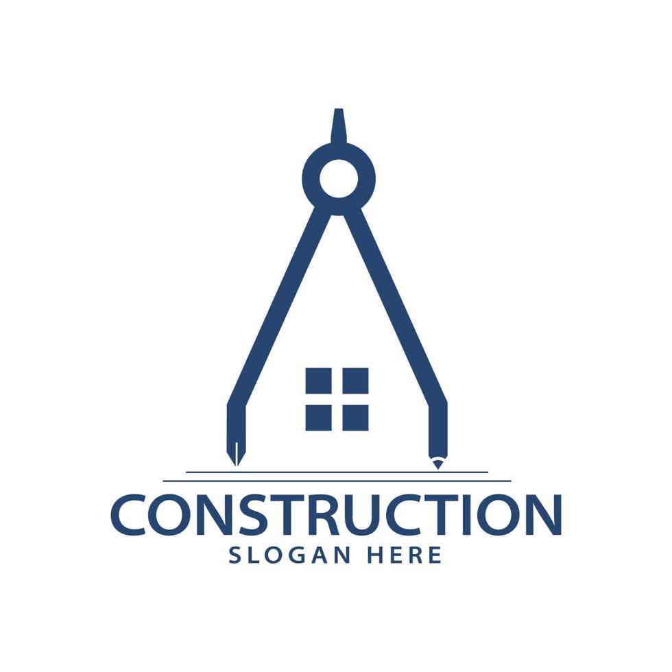Construction realestate building logo design template vector