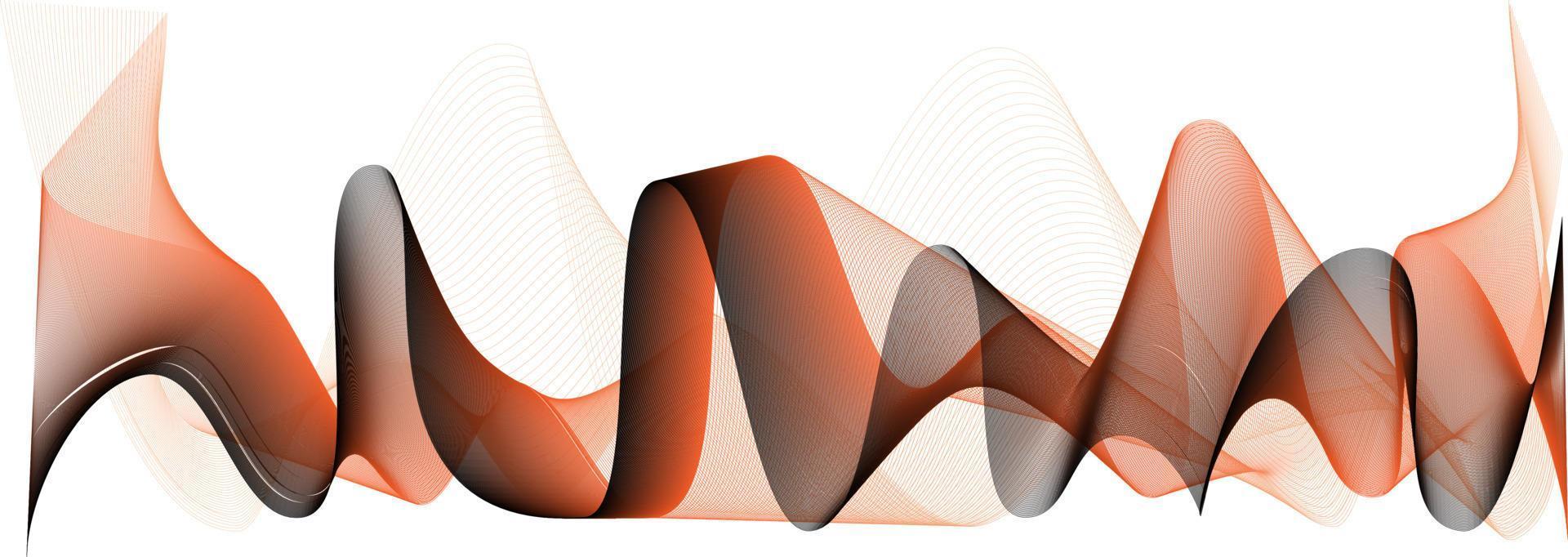 Abstract wave element for design. Digital frequency track equalizer. Stylized line art background. Vector illustration. Wave with lines created using blend tool. Curved wavy line, smooth stripe.