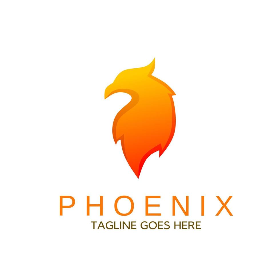 plantilla logo cabeza phoenix vector