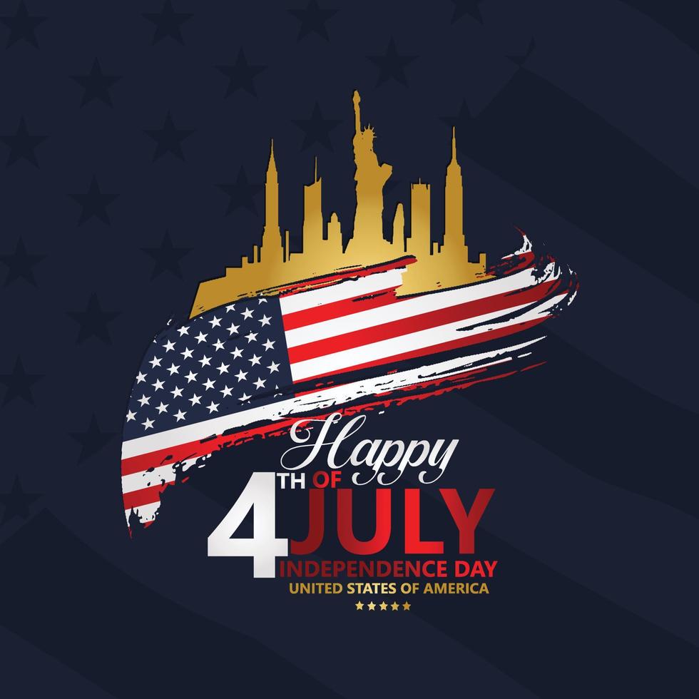 Fourth of July Independence Day, Vector illustration for greeting card and other users