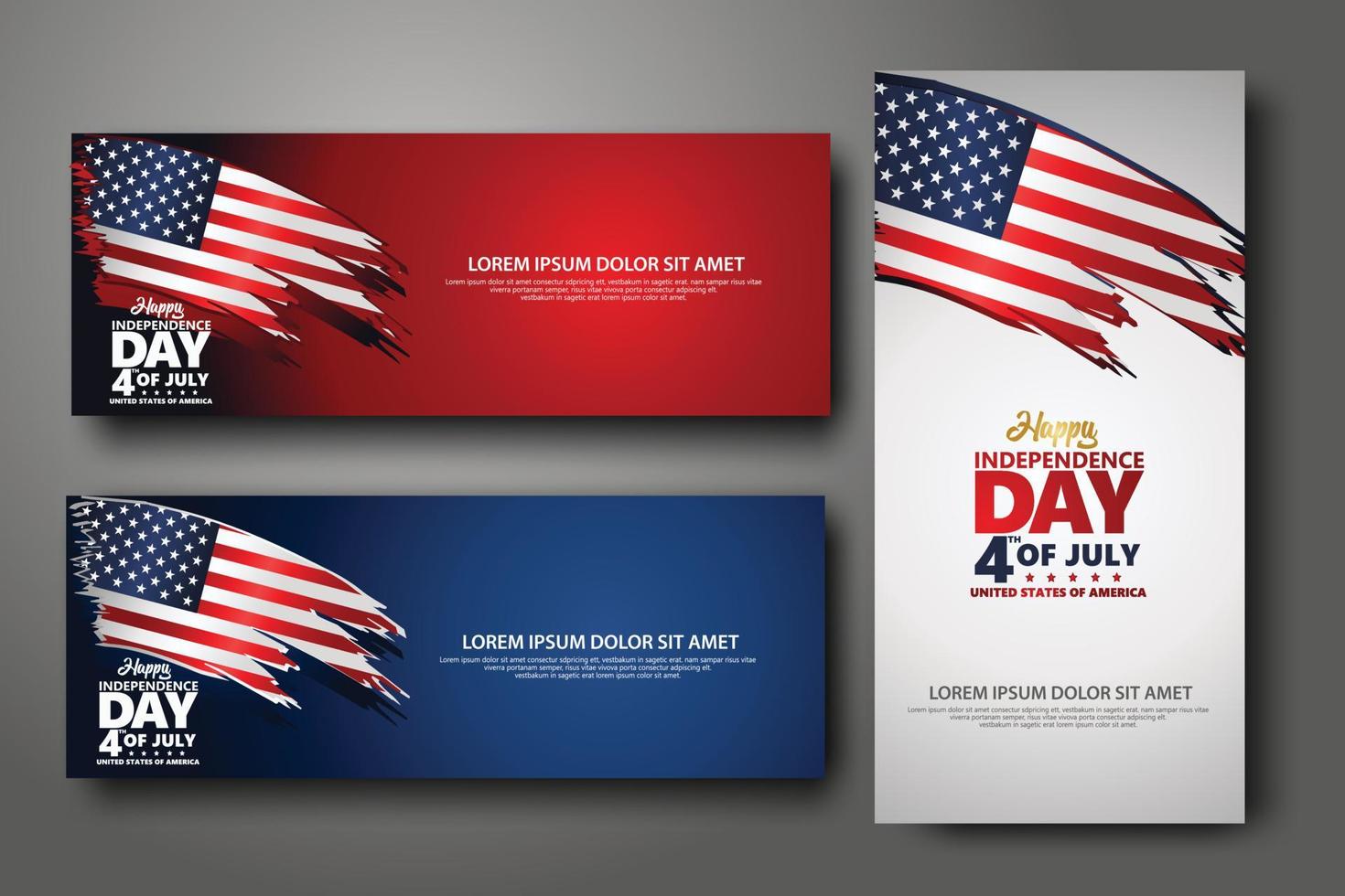 Set banner design template. Fourth of July Independence Day, Vector illustration for publication of event