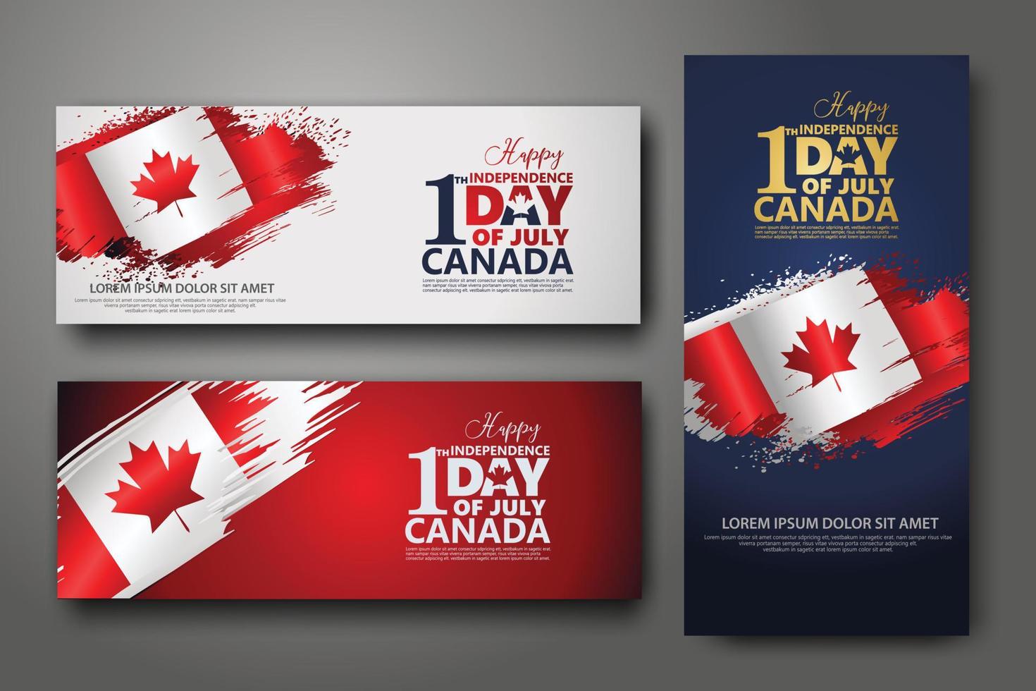 Set banner design template. First of July Independence Day, Vector illustration for you publication event