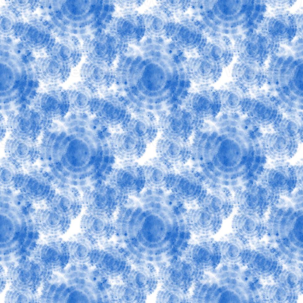 Tie dye, Shibori, Blue abstract batik seamless pattern. Watercolor backgrounds photo