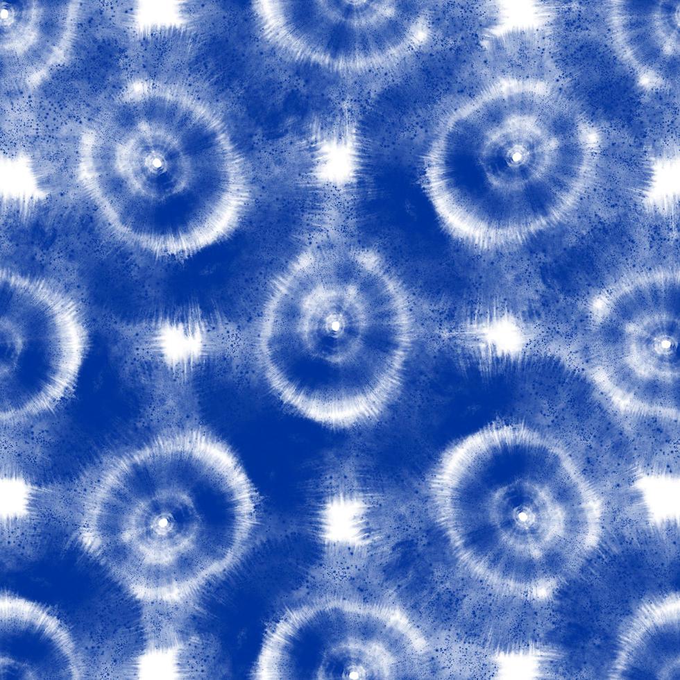 Tie dye, Shibori, Blue abstract batik seamless pattern. Watercolor backgrounds photo