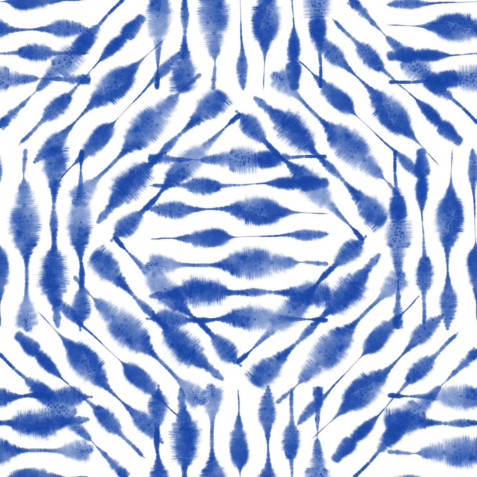 Tie dye, Shibori, blue abstract batik seamless pattern. Watercolor backgrounds photo