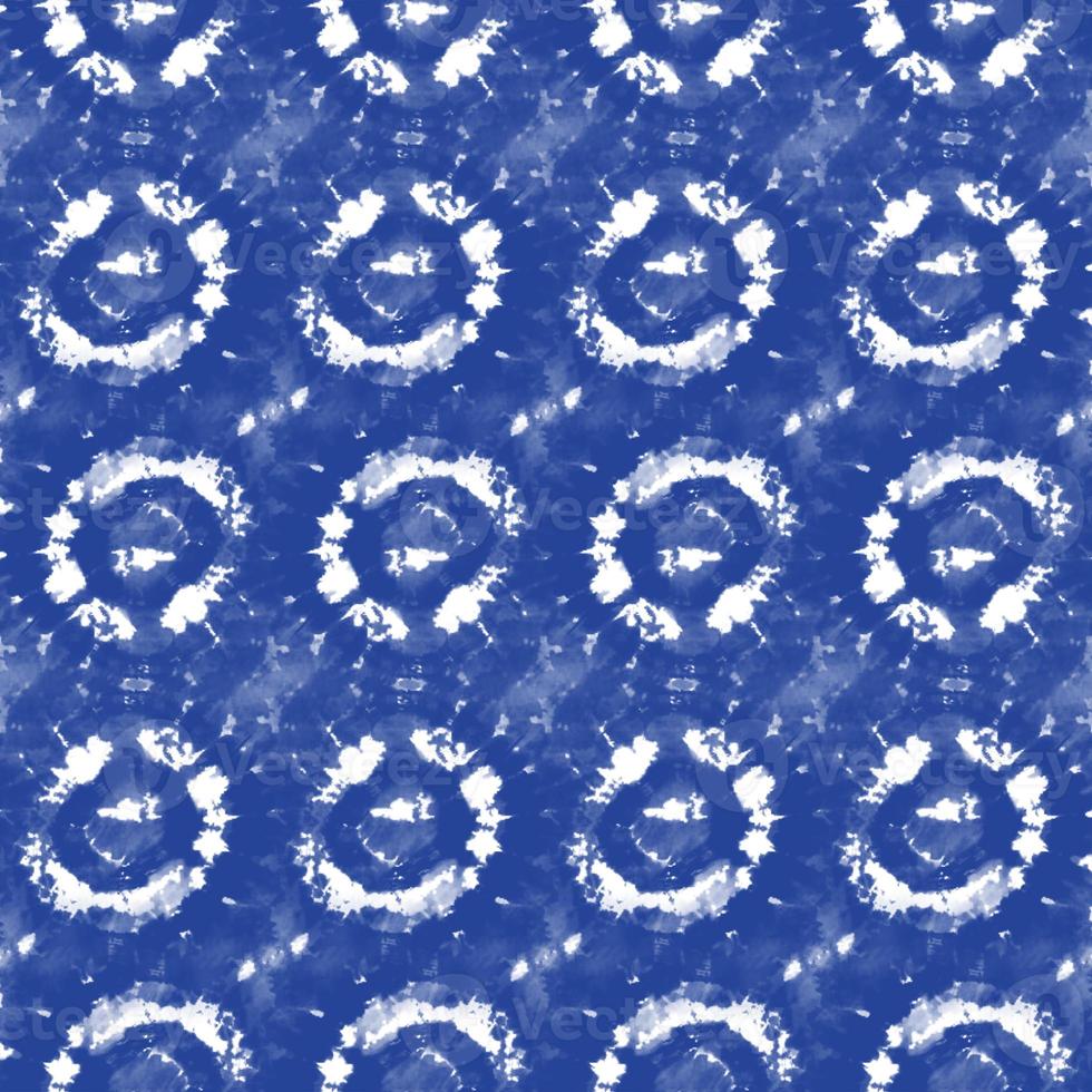 Tie dye, Shibori, blue abstract batik seamless pattern. Watercolor backgrounds photo