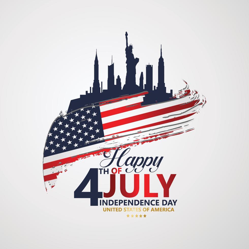 4 de julio, día de la independencia, ilustración vectorial para tarjetas de felicitación y otros usuarios vector