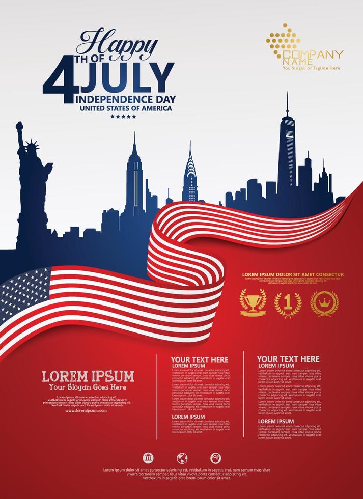 Fourth of July Independence Day, Vector illustration for poster and other users
