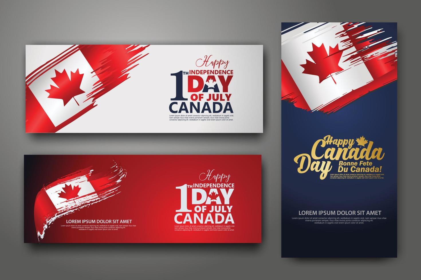 Set banner design template. First of July Independence Day, Vector illustration for you publication event