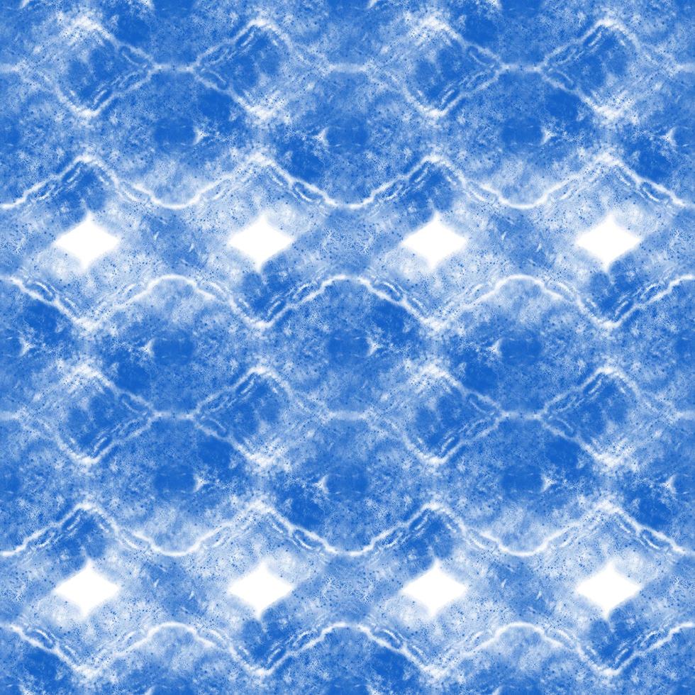 Tie dye, Shibori, Blue abstract batik seamless pattern. Watercolor backgrounds photo